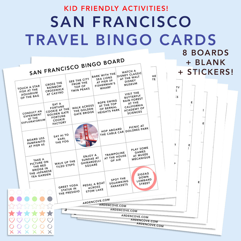 FREE Travel Bingo Cards Digital Download