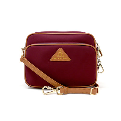 Anti-theft Water-resistant Travel Crossbody - Crissy Full Crossbody in Red Gold with slash-resistant locking clasps straps - front view - Arden Cove