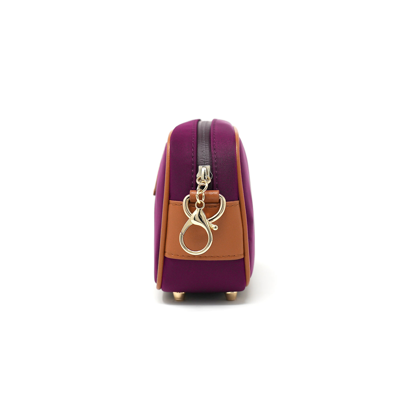 Anti-theft Water-resistant Travel Crossbody - Crissy Mini Crossbody in Maroon Gold - side view - Arden Cove