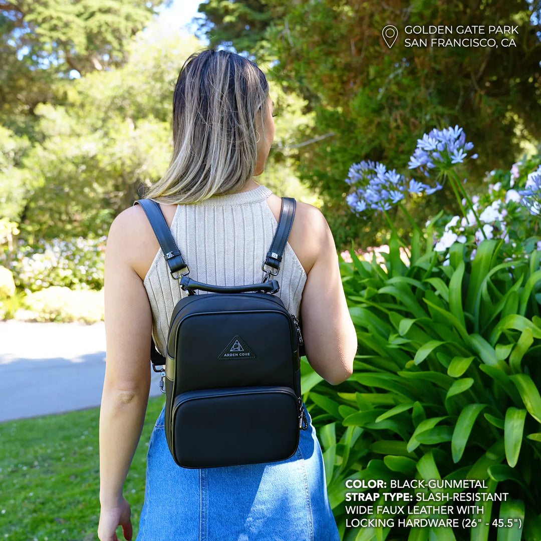 Anti-Theft Waterproof Carmel Convertible Backpack & Crossbody