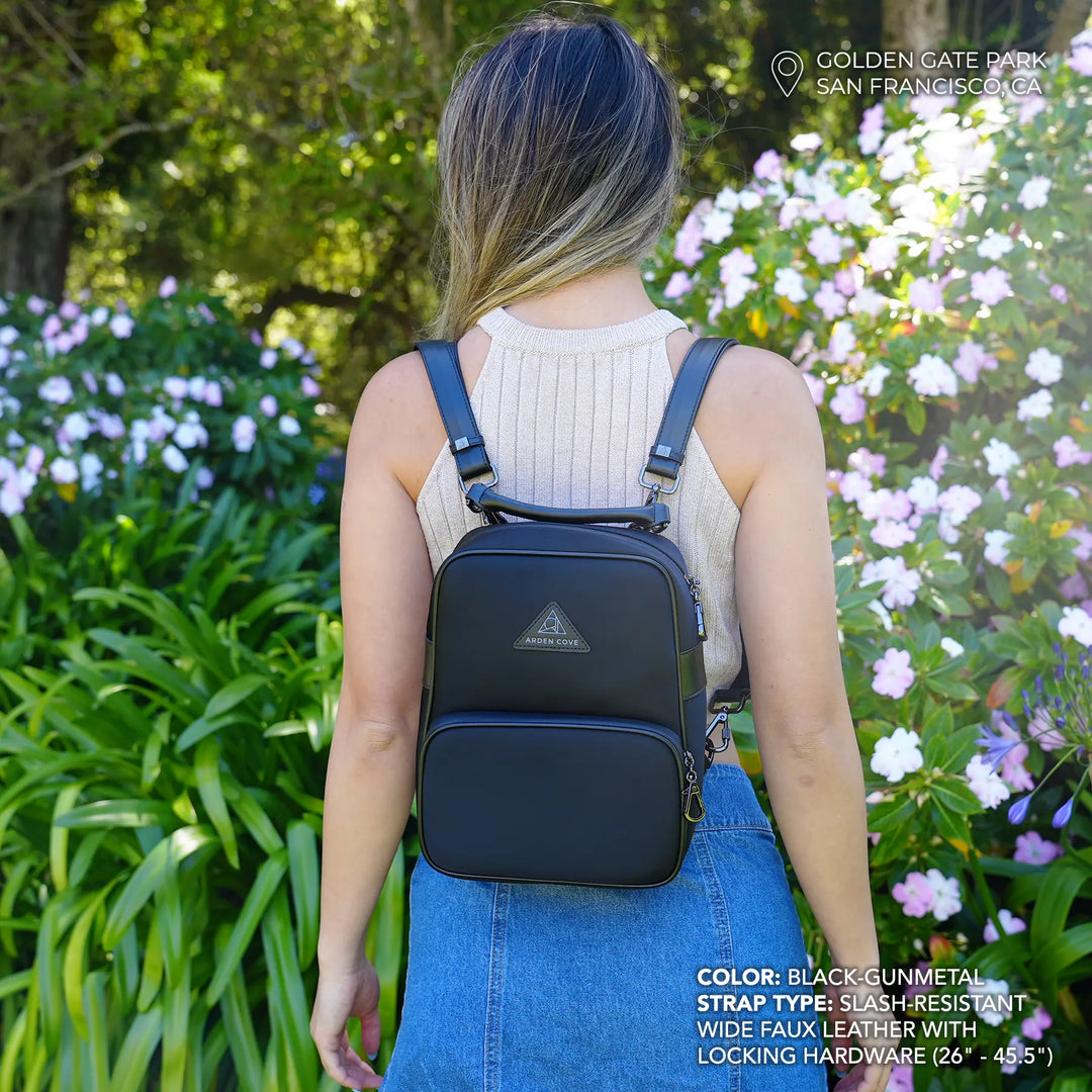 Anti-Theft Waterproof Carmel Convertible Backpack & Crossbody