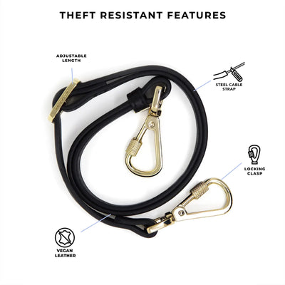 Slash Resistant Faux Leather Short Strap (15"-30")