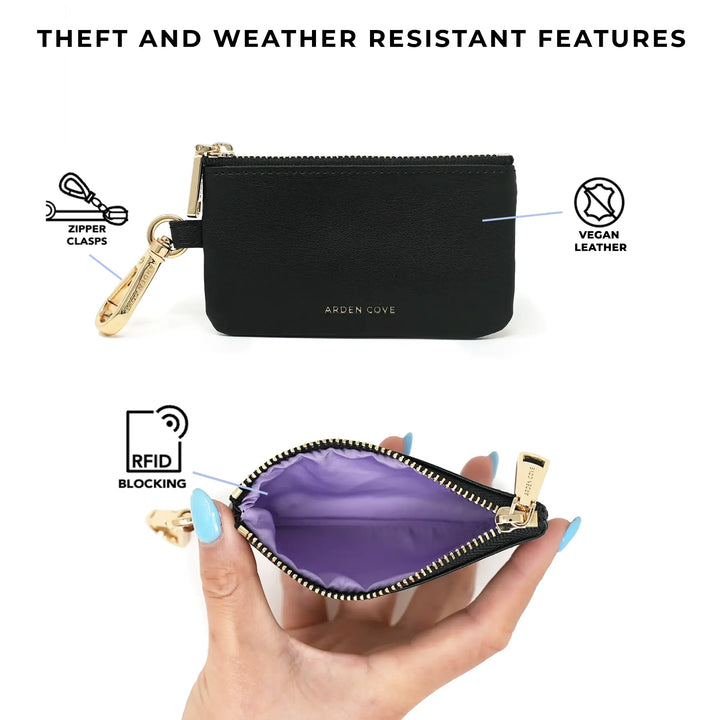 Noe Zippered RFID Blocking Card Pouch - Minimalist Card Holder