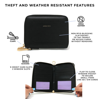 Savona Zippered RFID Blocking Passport Wallet