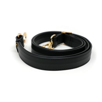 Long Wide Strap Locking Slash Resistant Black Gold Side View