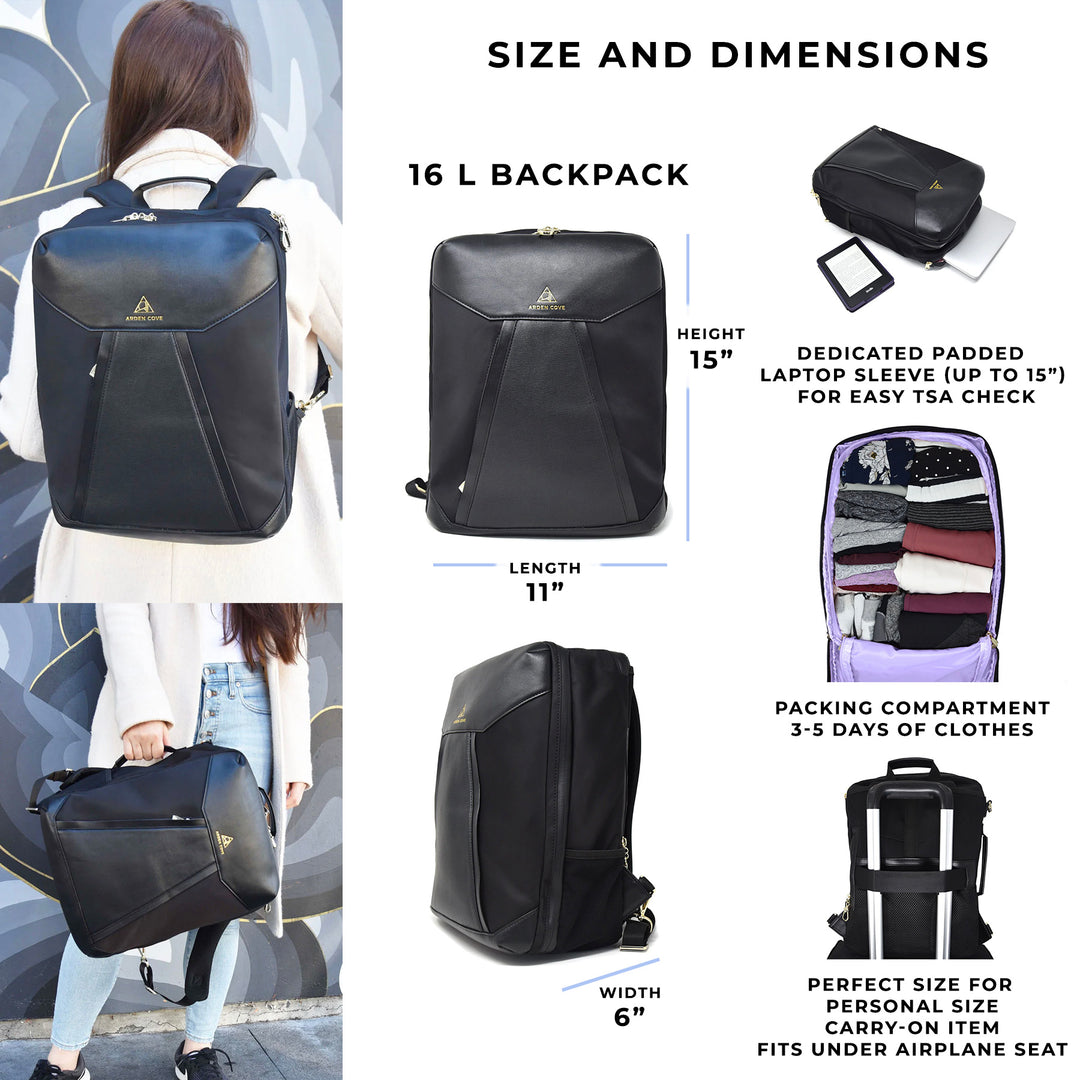 MB Travel Packing Backpack with a Laptop Compartment Black-Gunmetal