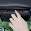 Anti-theft bum bag in black-gunmetal with rfid-blocking built in wallet