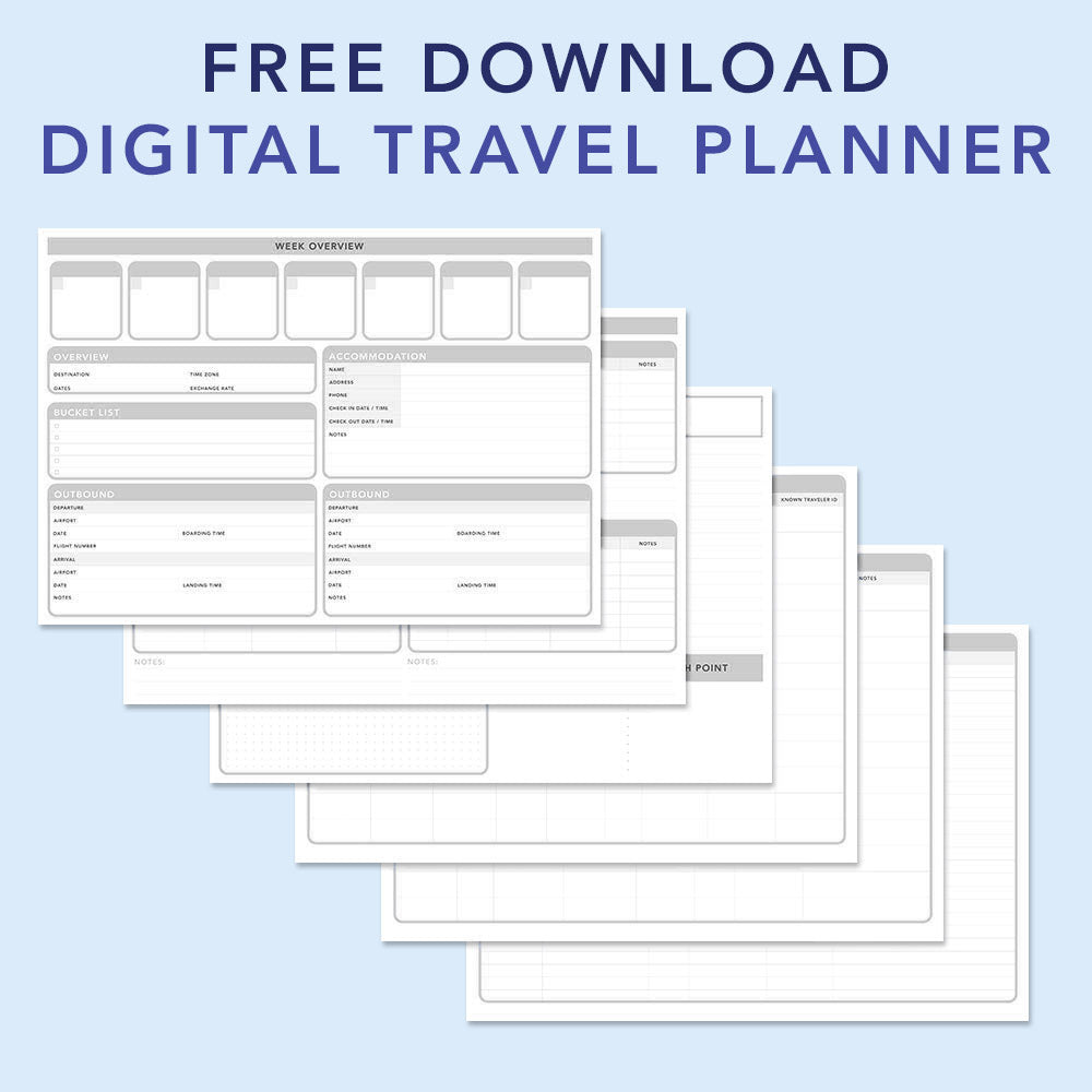 FREE Travel Planner Download / Printable Worksheets