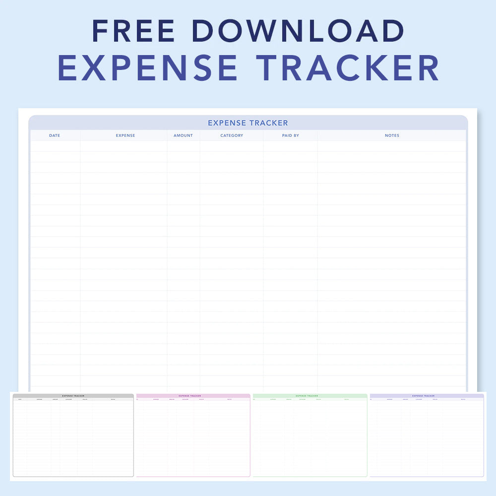 Free Downloadable Expense Tracker Arden Cove