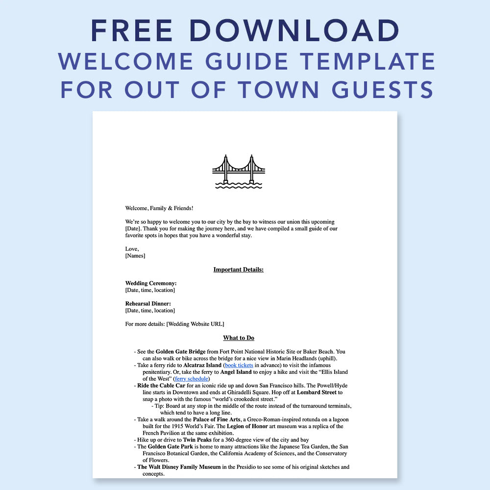 Welcome Guide Examples FREE Welcome Guide Template for Out of Town Guests