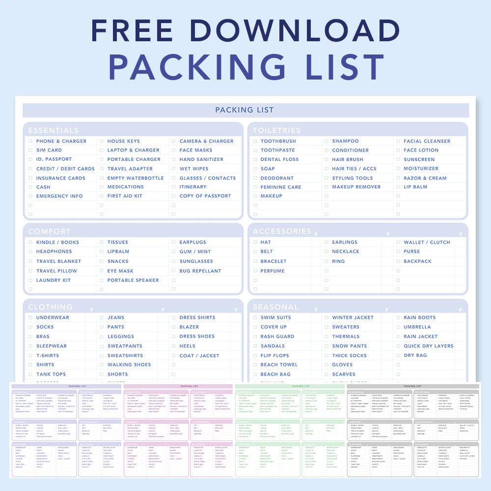 FREE Ultimate Packing List Downloadable