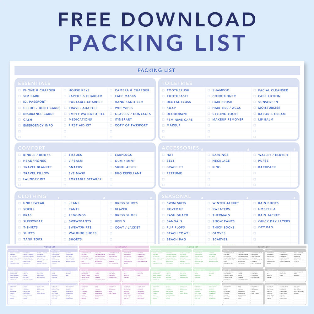 Packin List.pdf Ultimate Packing List - Free Downloadable PDF | Arden Cove