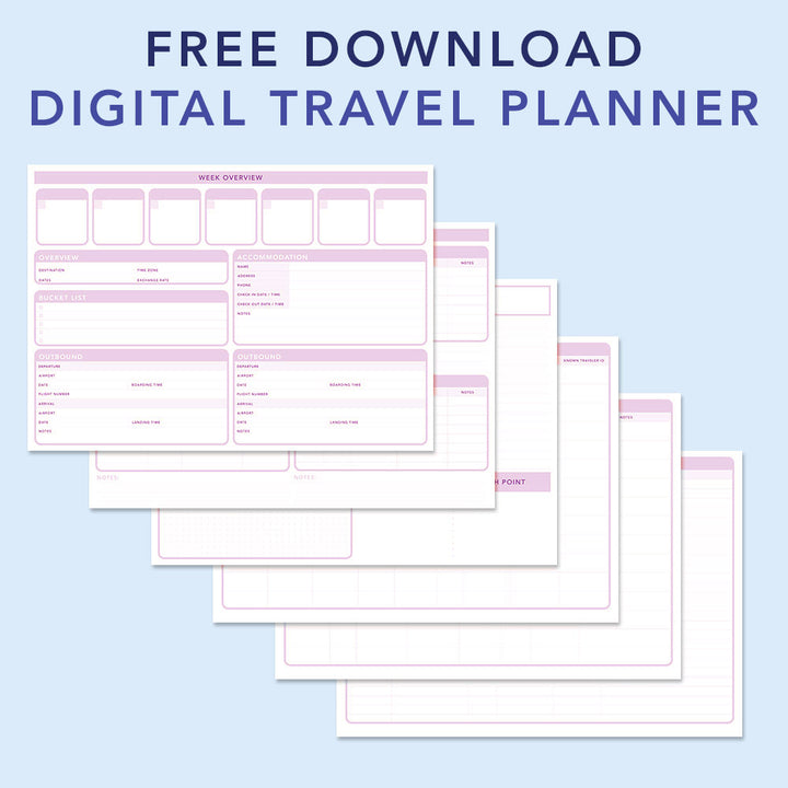 Free Vacation Travel Planner Printable Template - GoodNotes for Free Printable Currency Strap Template