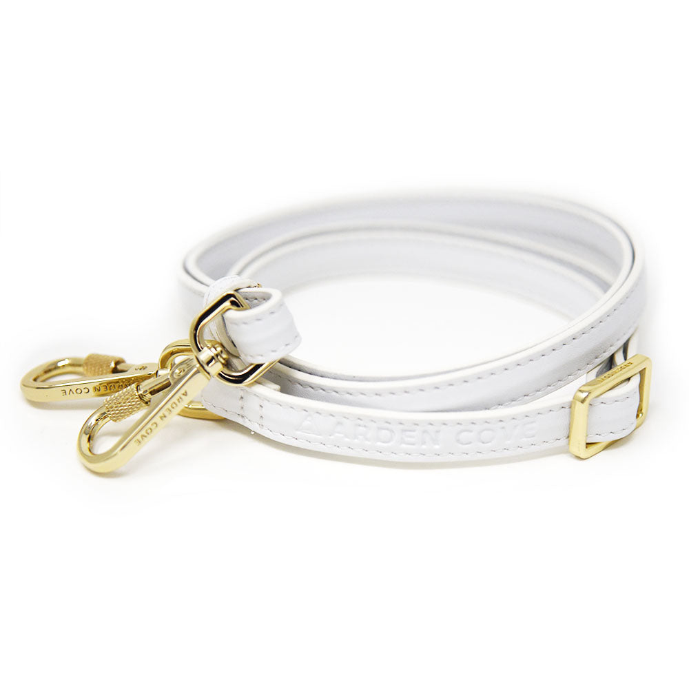 Slash Resistant Locking Faux Leather White Gold Strap Side View