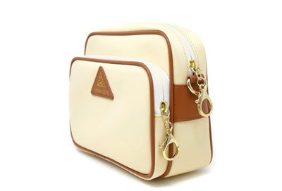 Crissy Full Crossbody Faux Leather Strap Cream Gold Side View