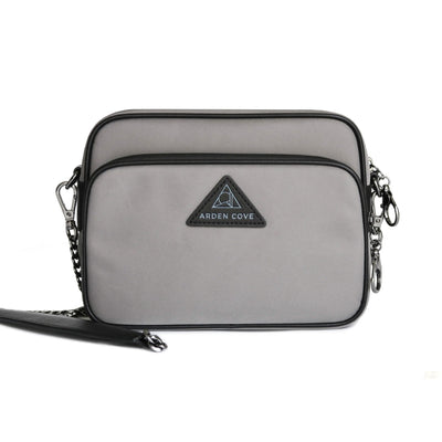 Crissy Full Crossbody with Chain Strap Grey Gunmetal Front View