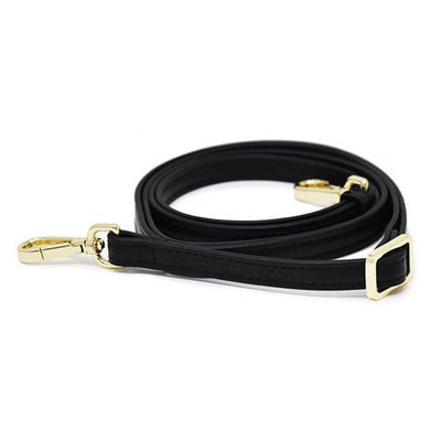 Slash Resistant Classic Faux Leather Black Gold Short Strap