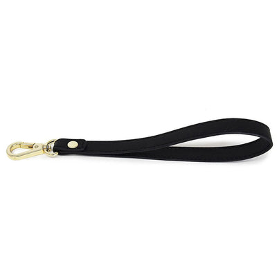 Faux Leather Wrist Strap in Black Gold