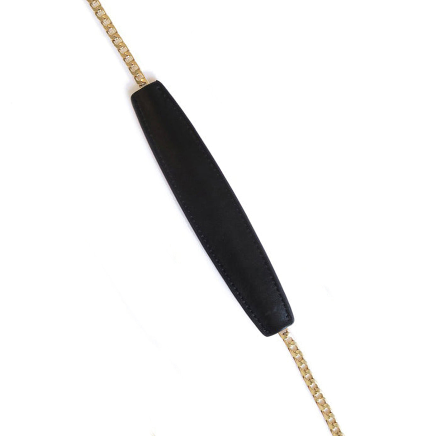 Classic Chain Strap with Shoulder Pad in Black Gold