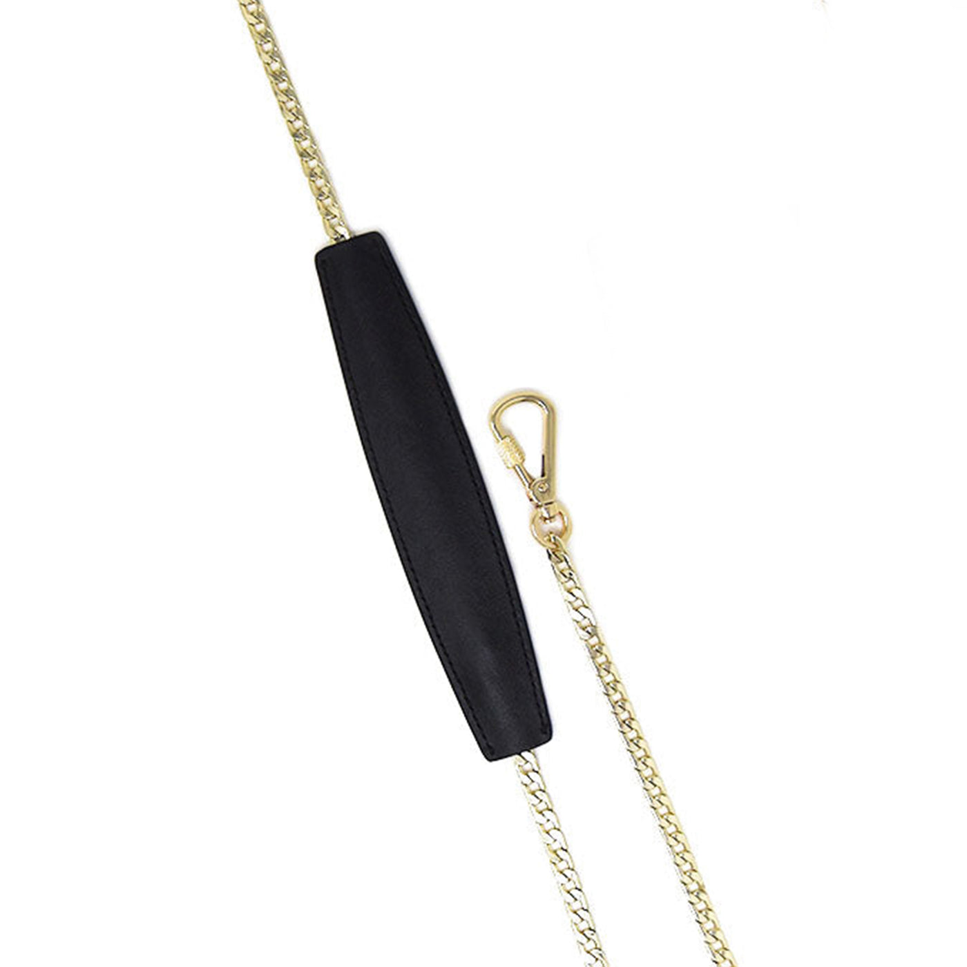 Locking Chain Strap with Shoulder Pad in Black Gold