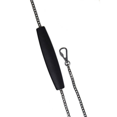 Locking Chain Strap with Shoulder Pad in Black Gunmetal