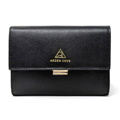 Kelso RFID-blocking Passport Pouch Black Gold Front View